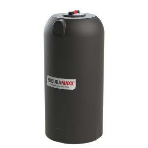 500 Litre vertical water tank in black with enduramaxx logo across the front